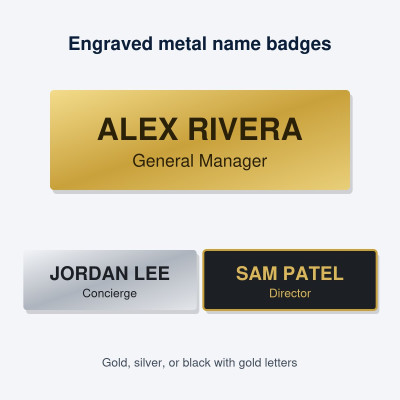 Engraved Metal Name Badges